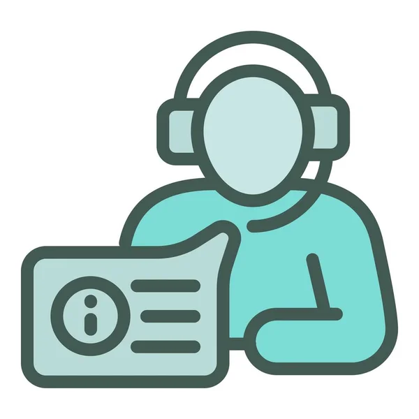 Agent desk icon outline vector. Customer service — Stockvektor