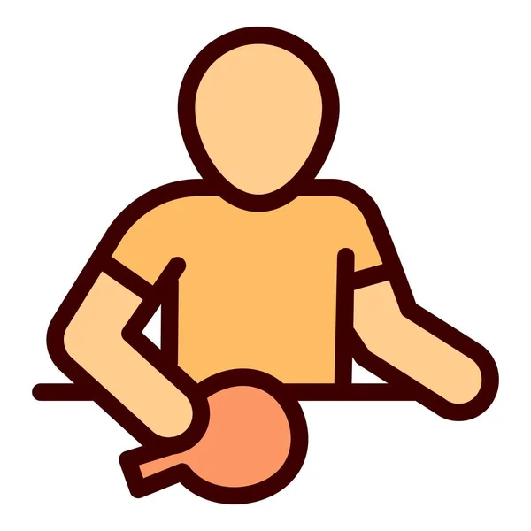 Table tennis player icon outline vector. Ping pong — Vetor de Stock