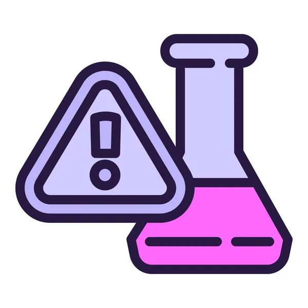 Attention flask icon outline vector. Biology experiment — Διανυσματικό Αρχείο