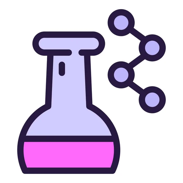 Chemical flask icon outline vector. Human biology — Stok Vektör