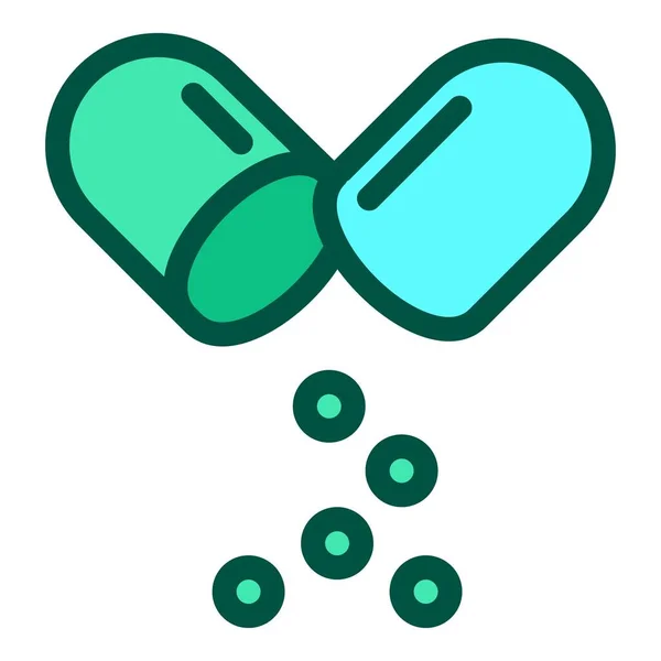 Open capsule icon outline vector. Antibiotic medicine — Διανυσματικό Αρχείο