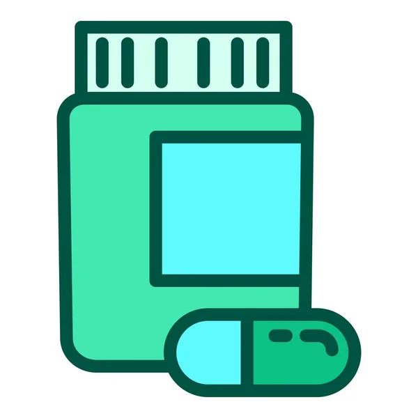 Pill jar icon outline vector. Tablet pharma - Stok Vektor