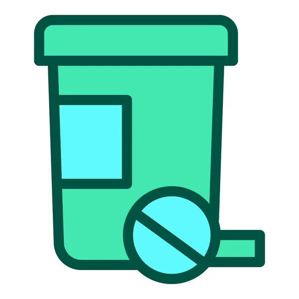 Medical tablet jar icon outline vector. Medicine pharma — Image vectorielle