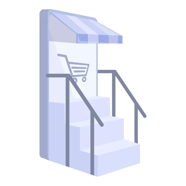 Online shop cart icon cartoon vector. Store sale — стоковый вектор