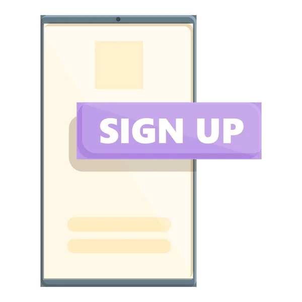 Sign up registration icon cartoon vector. User form — Vetor de Stock