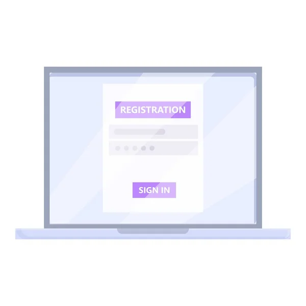 Secure register icon cartoon vector. Online form — Stockvektor