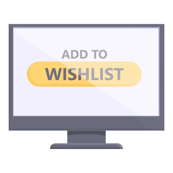 Online wishlist icon cartoon vector. Store list — Vetor de Stock