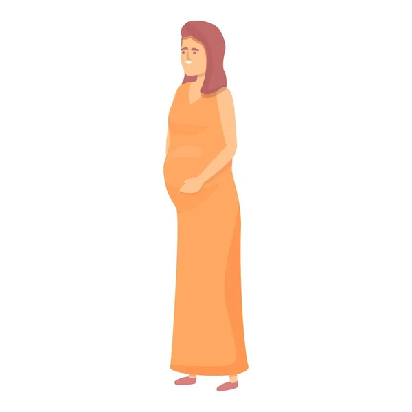 Pregnant woman icon cartoon vector. Happy mother — Vetor de Stock
