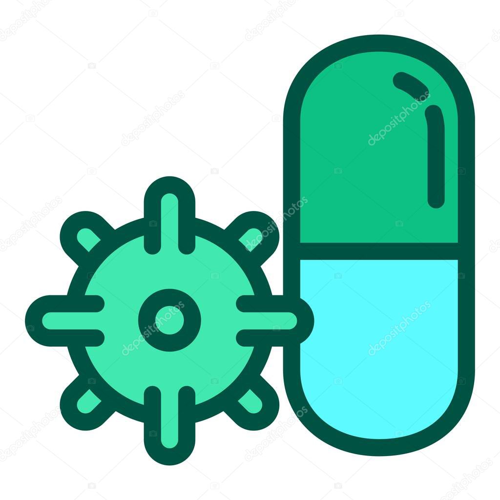 Drug antibiotic icon outline vector. Medicine pharma