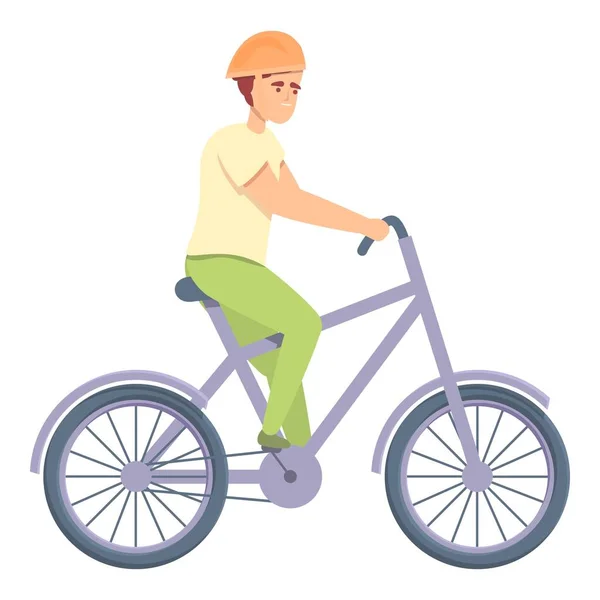 Bicycle rider icon cartoon vector. Young bicyclist - Stok Vektor