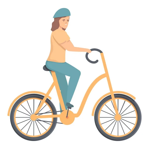 Young cycling athlete icon cartoon vector. Active character - Stok Vektor