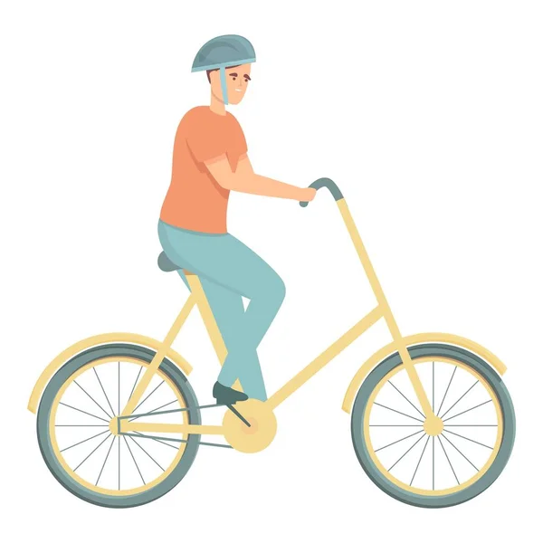 Active teenager on bicycle icon cartoon vector. Sport cycle — 스톡 벡터