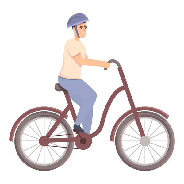 Man on bicycle icon cartoon vector. Young character — Wektor stockowy