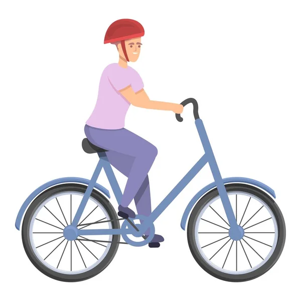 Cycling icon cartoon vector. Sport man - Stok Vektor