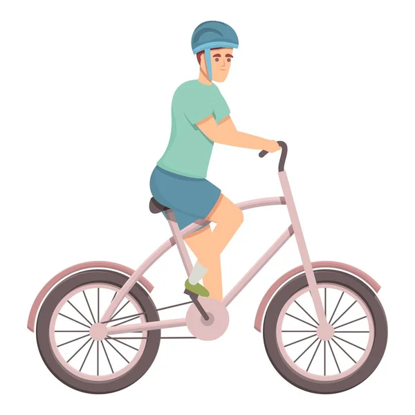 Bicycle marathon runner icon cartoon vector. Bike race - Stok Vektor