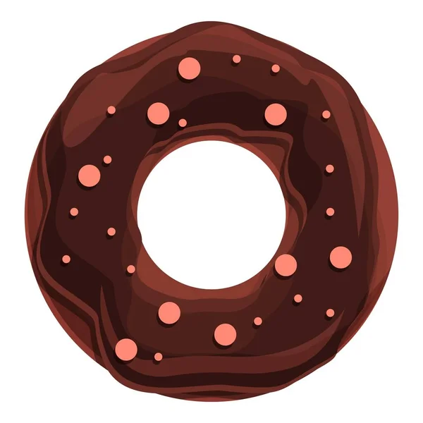 Cute cacao donut icon cartoon vector. Sugar cake — Vector de stock