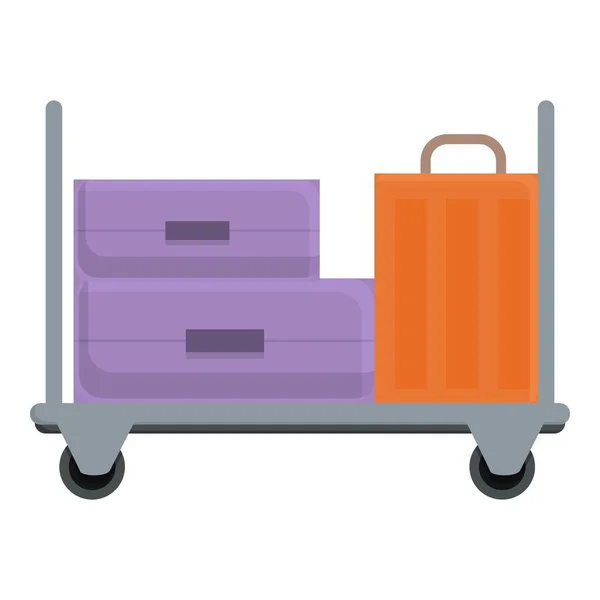 Baggage luggage trolley icon cartoon vector. Travel airport — Stockvektor