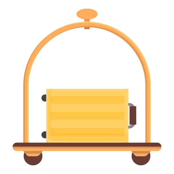 Young luggage trolley icon cartoon vector. Suitcase travel — стоковый вектор