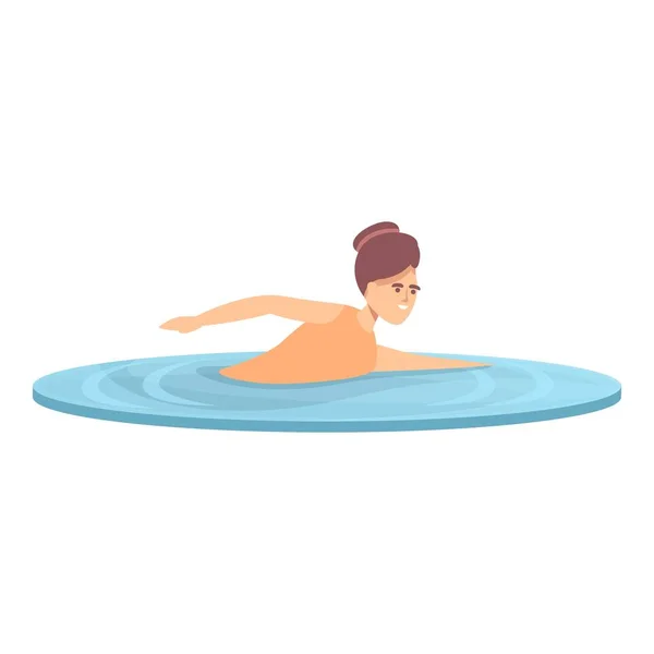 Synchro swim icon cartoon vector. Sport swimmer