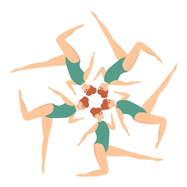 Sport swimming icon cartoon vector. Swim ballet — Stockvector