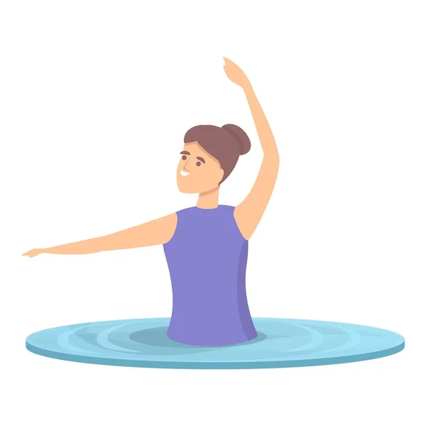 Synchronized swimming competition icon cartoon vector. Sport ballet — Wektor stockowy