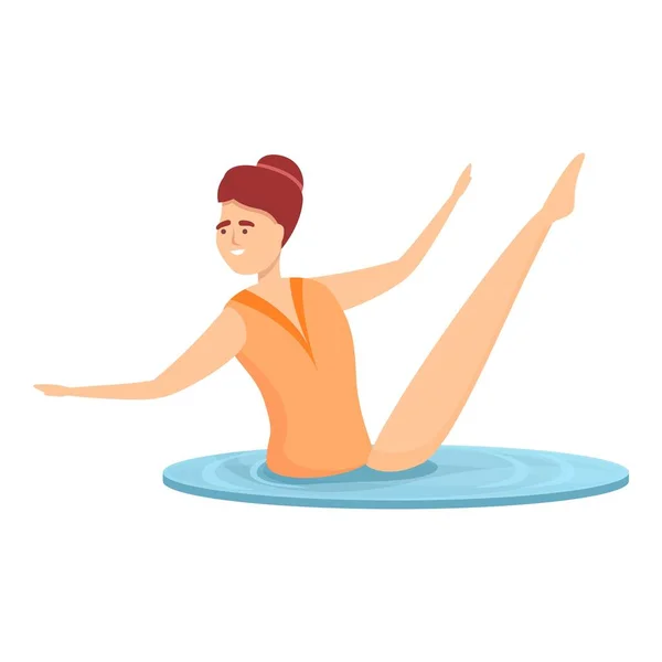 Pool gymnastics icon cartoon vector. Synchronized swim — Stok Vektör