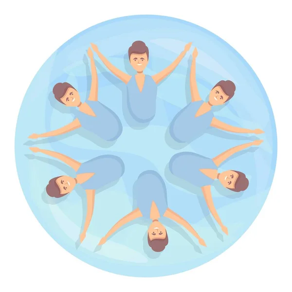 Synchronized swimming group icon cartoon vector. Sport ballet — Wektor stockowy