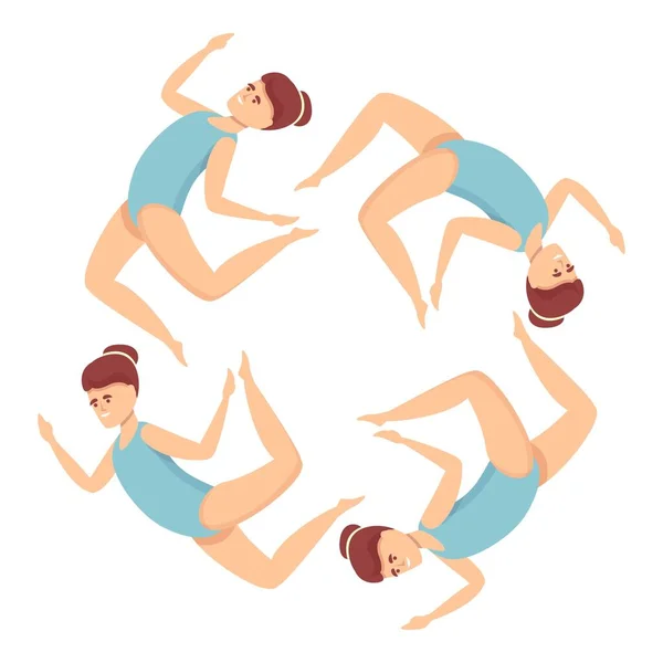 Synchronized swimming circle icon cartoon vector. Sport swim — Wektor stockowy
