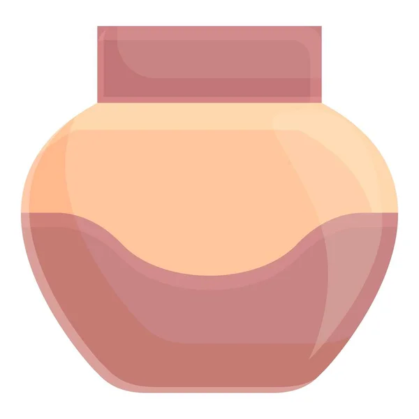 Cream jar icon cartoon vector. Cosmetic face — ストックベクタ