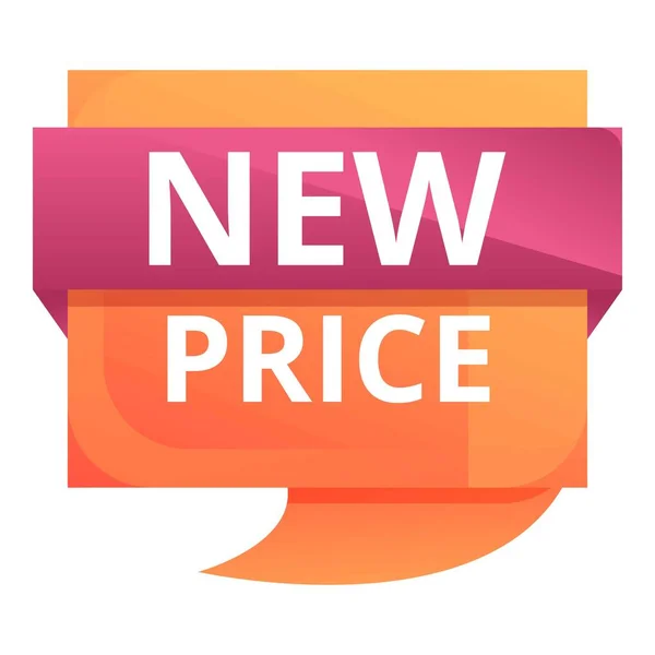 New price icon cartoon vector. Label tag — Stockvektor