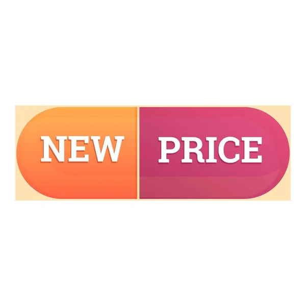 New price badge icon cartoon vector. Tag label — Vetor de Stock