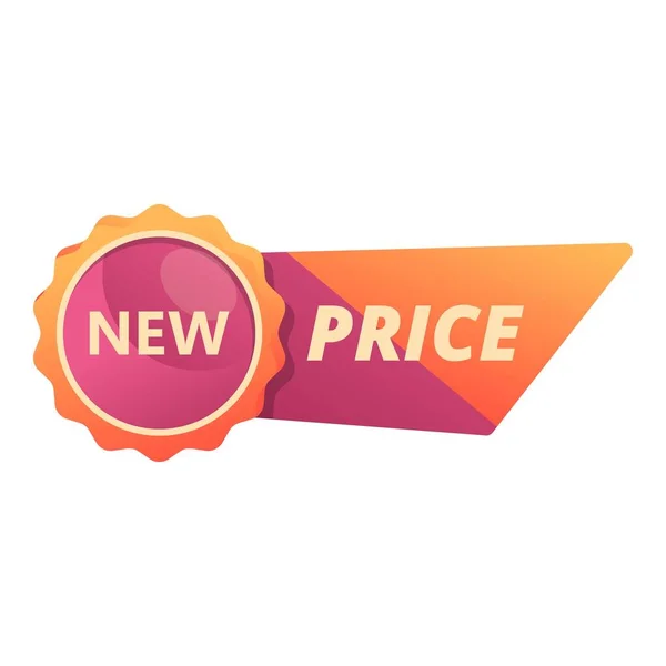 New price sticker icon cartoon vector. Sale tag - Stok Vektor