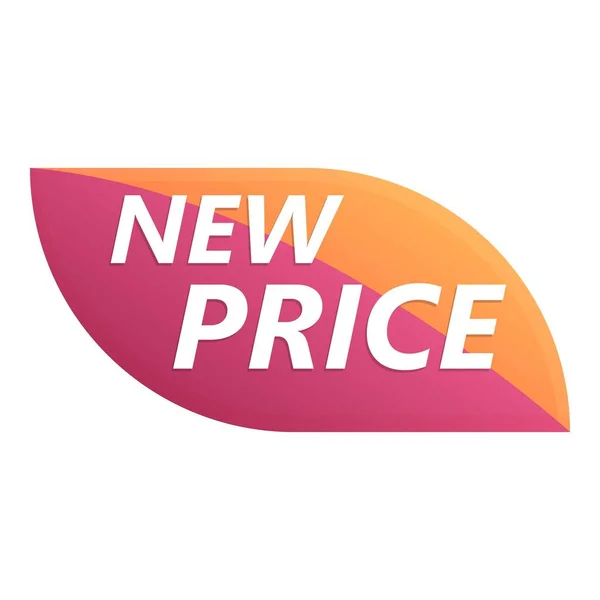 New price leaf icon cartoon vector. Ribbon coupon — Stockvektor