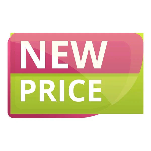 Novelty new price icon cartoon vector. Ribbon discount - Stok Vektor