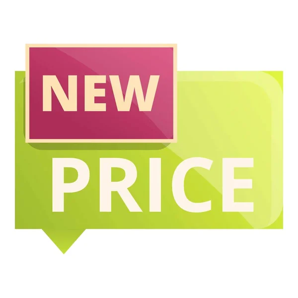 New price chat icon cartoon vector. Label tag — Stockvektor