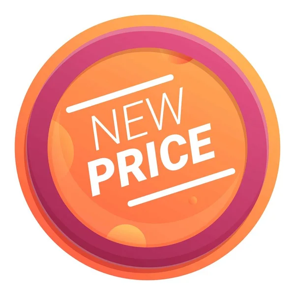 Round new price icon cartoon vector. Sale badge — Stock Vector