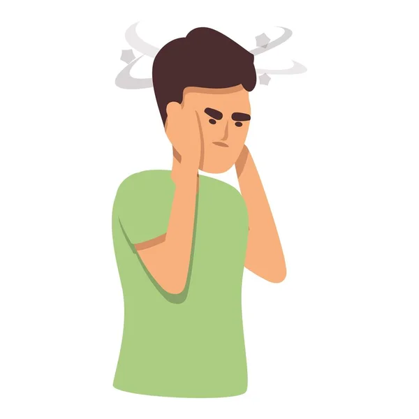 Pain dizziness icon cartoon vector. Brain sick — Stockvector