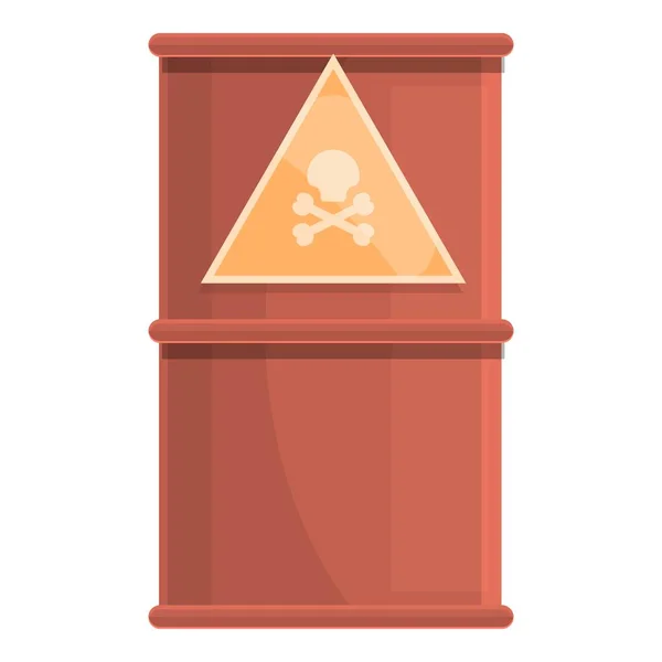 Chemical barrel icon cartoon vector. Toxic oil — Vector de stock
