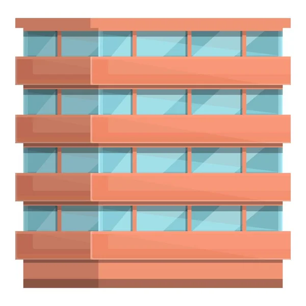 Multistore elevation icon cartoon vector. Office building — Vetor de Stock