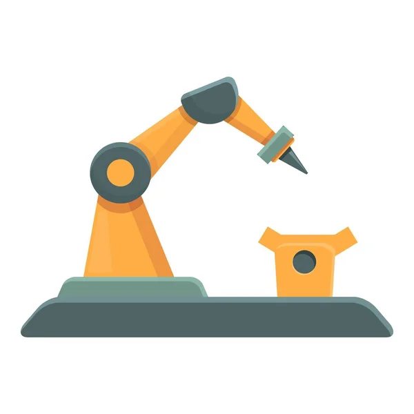 Arm robot factory icon cartoon vector. Industry machine - Stok Vektor