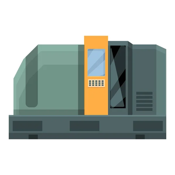 Cnc lathe equipment icon cartoon vector. Machine factory - Stok Vektor