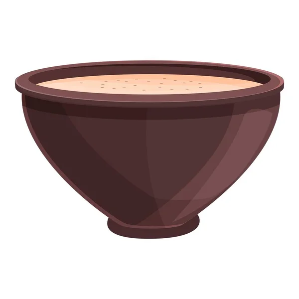 Vegetable soup cream icon cartoon vector. Hot bowl — Vettoriale Stock
