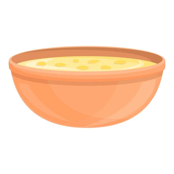 Soup cream plate icon cartoon vector. Hot bowl — 图库矢量图片