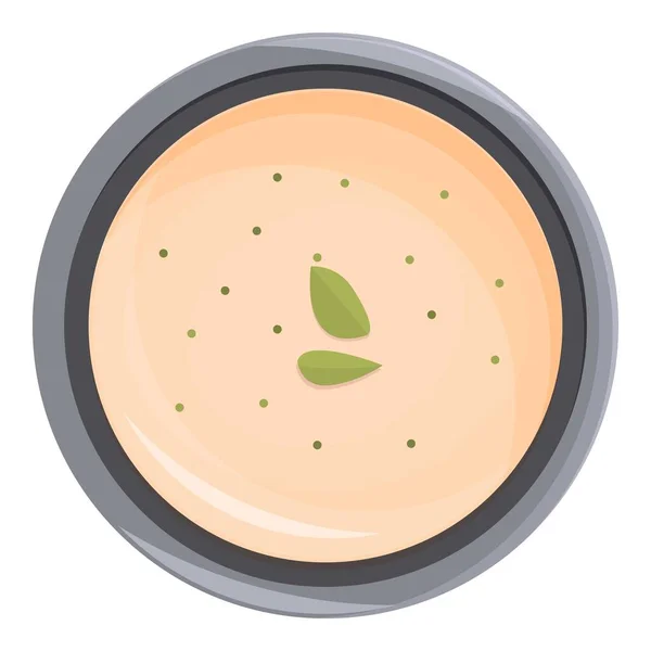 Chicken cream soup icon cartoon vector. Hot bowl — Vettoriale Stock