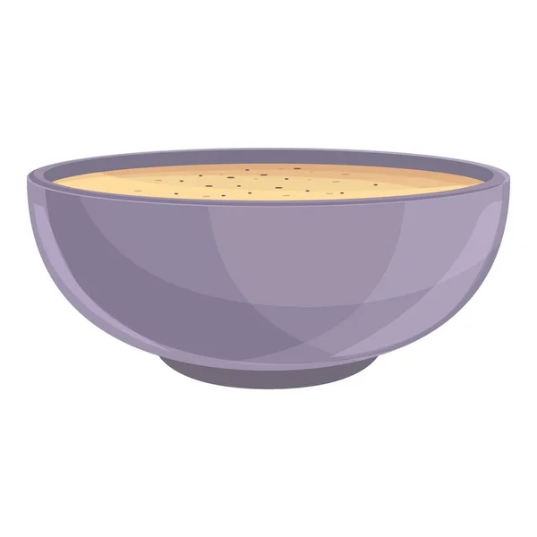 Cream soup meal icon cartoon vector. Vegetable bowl — Vetor de Stock