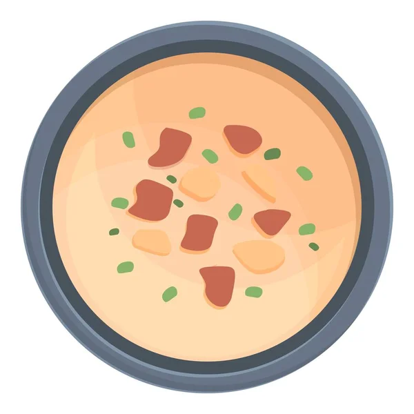 Butternut cream soup icon cartoon vector. Hot bowl — Vettoriale Stock