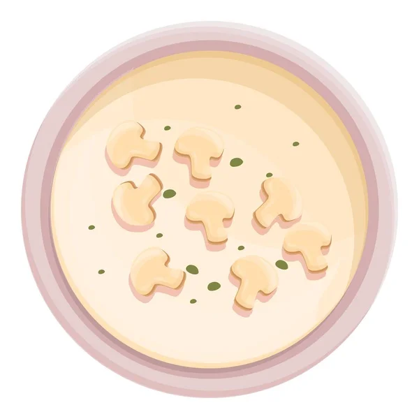 Mushroom soup cream icon cartoon vector. Hot food — Stock Vector