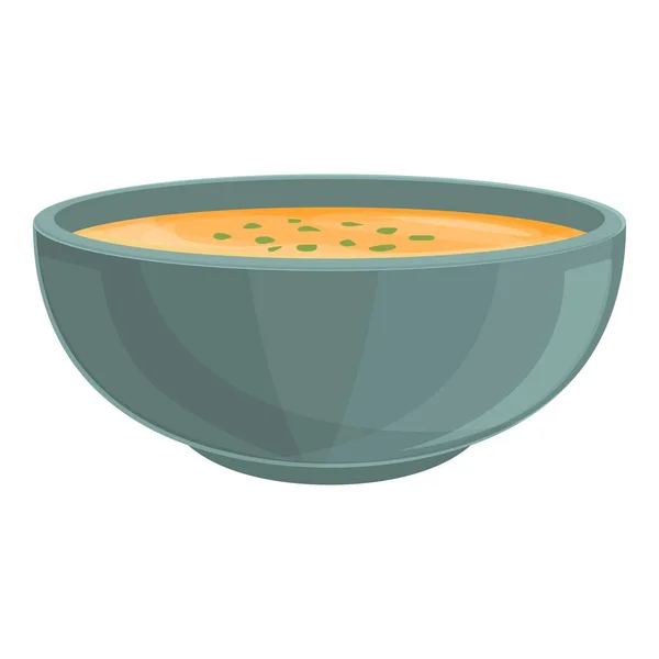 Sweet cream soup icon cartoon vector. Vegetable bowl — стоковый вектор