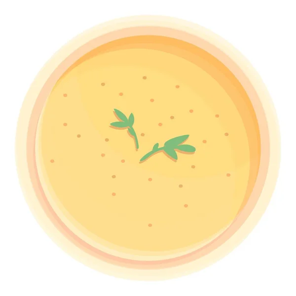 Veggie cream soup icon cartoon vector. Hot bowl — Vettoriale Stock