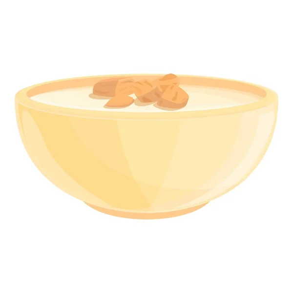 Cooking cream soup icon cartoon vector. Hot bowl — Stok Vektör